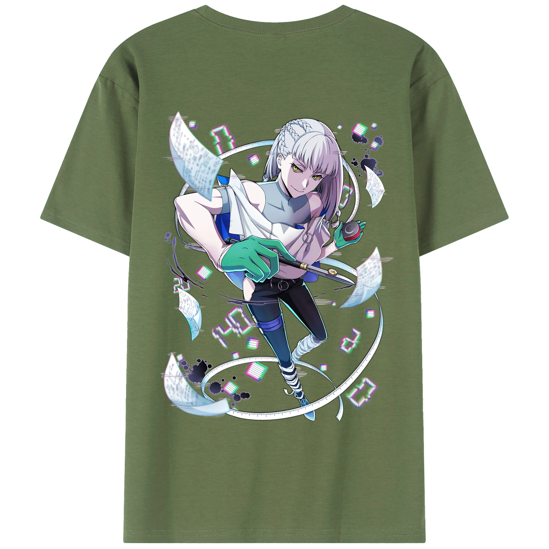 （画像用） 文豪ストレイドッグス Bungo Stray Dogs 綿100％ メンズ半袖Tシャツ（バックプリント） 通気性